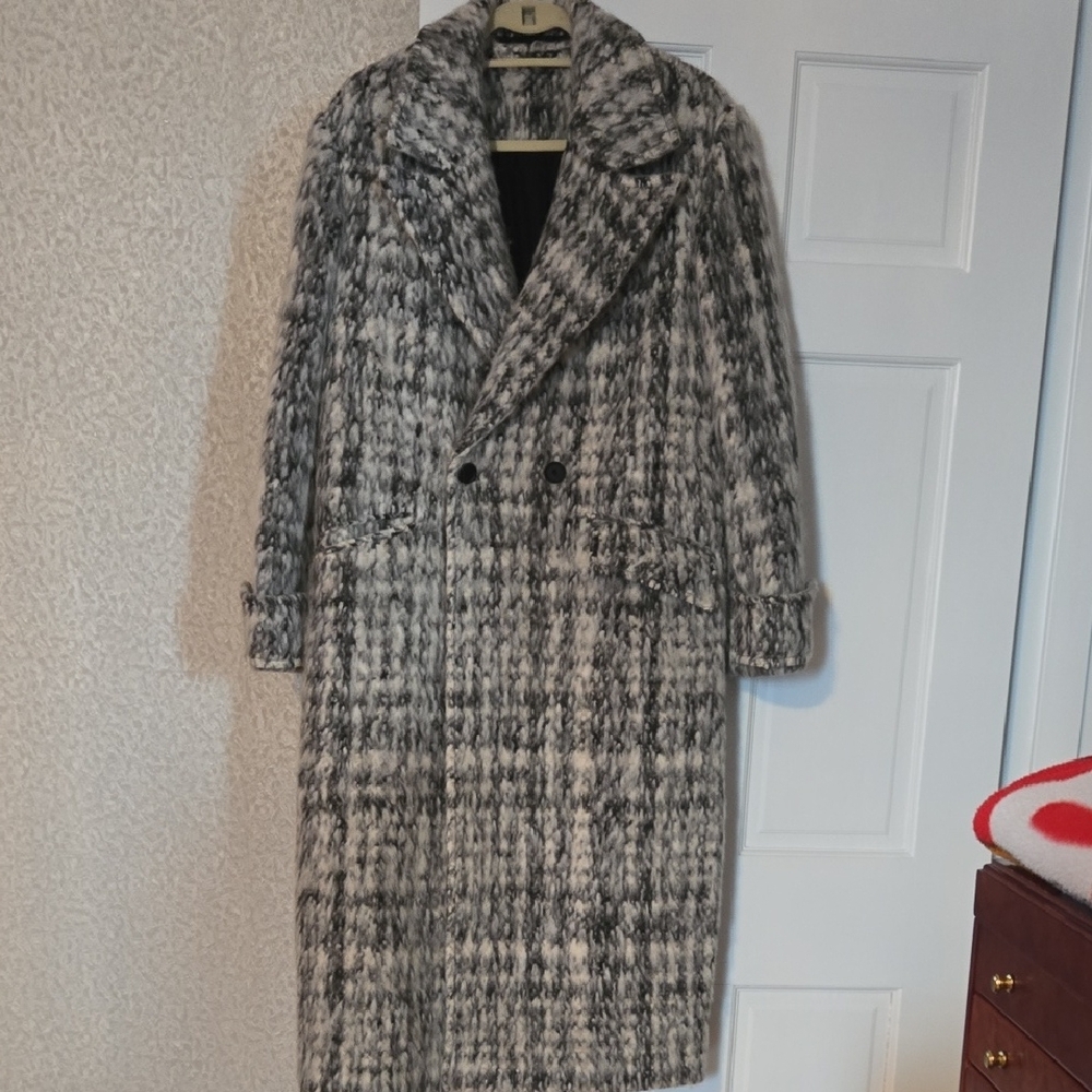 Chic Black and White Long Coat